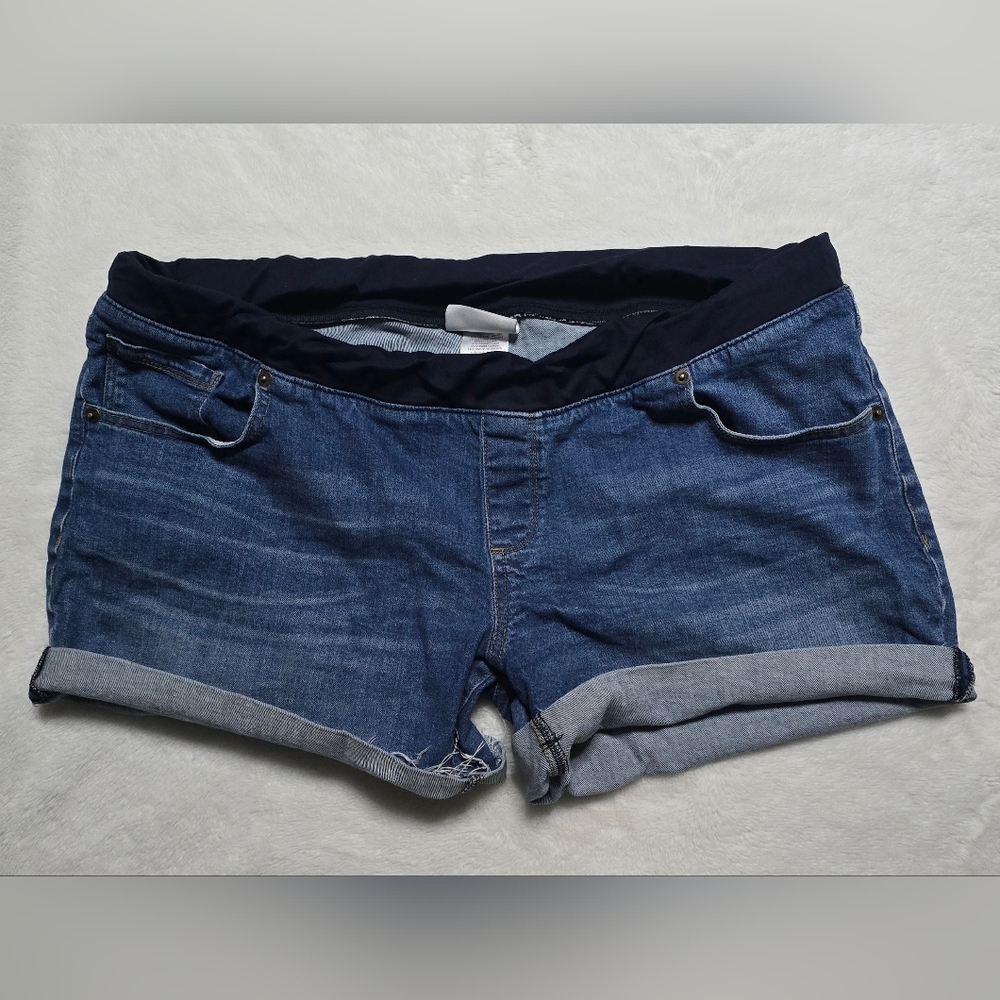 Great Expectations Maternity Shorts Size XXL 2X 20 2XL Jeans Denim Stretch